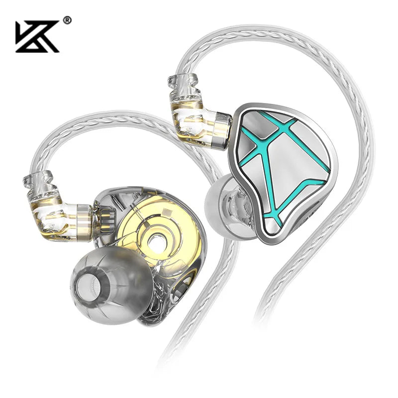 Fones de Ouvido KZ ESX 12MM Dinâmico HIFI com Bass, Fones de Ouvido Esportivos com Cancelamento de Ruído, Headset Edição Especial, IEMs com Fio EDA EDX EDS.