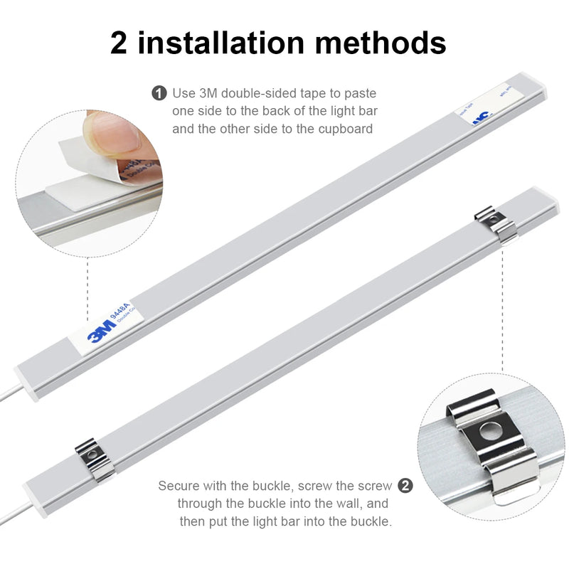 Luz de LED COB em barra USB para instalação sob o gabinete, iluminação interna para cozinha, armário, decoração de quarto, lâmpada noturna com sensor de movimento por gesto