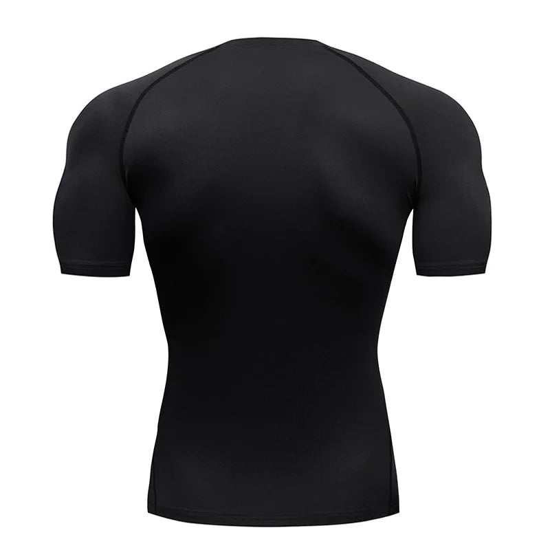 Camisas de compressão atléticas impressas para homens, secagem rápida, protetor de erupção respirável, tops apertados, verão