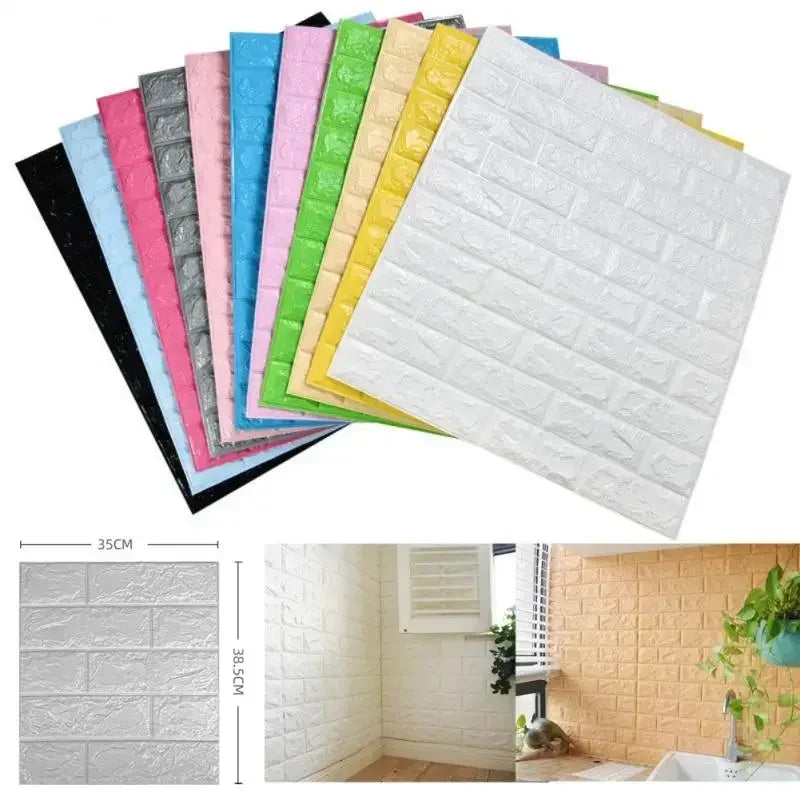 Adesivos de Parede 3D de Espuma Autoadesiva 20x7,5cm Papel de Parede DIY Decoração para Quarto de Crianças Adesivo de Parede para Cozinha e Casa